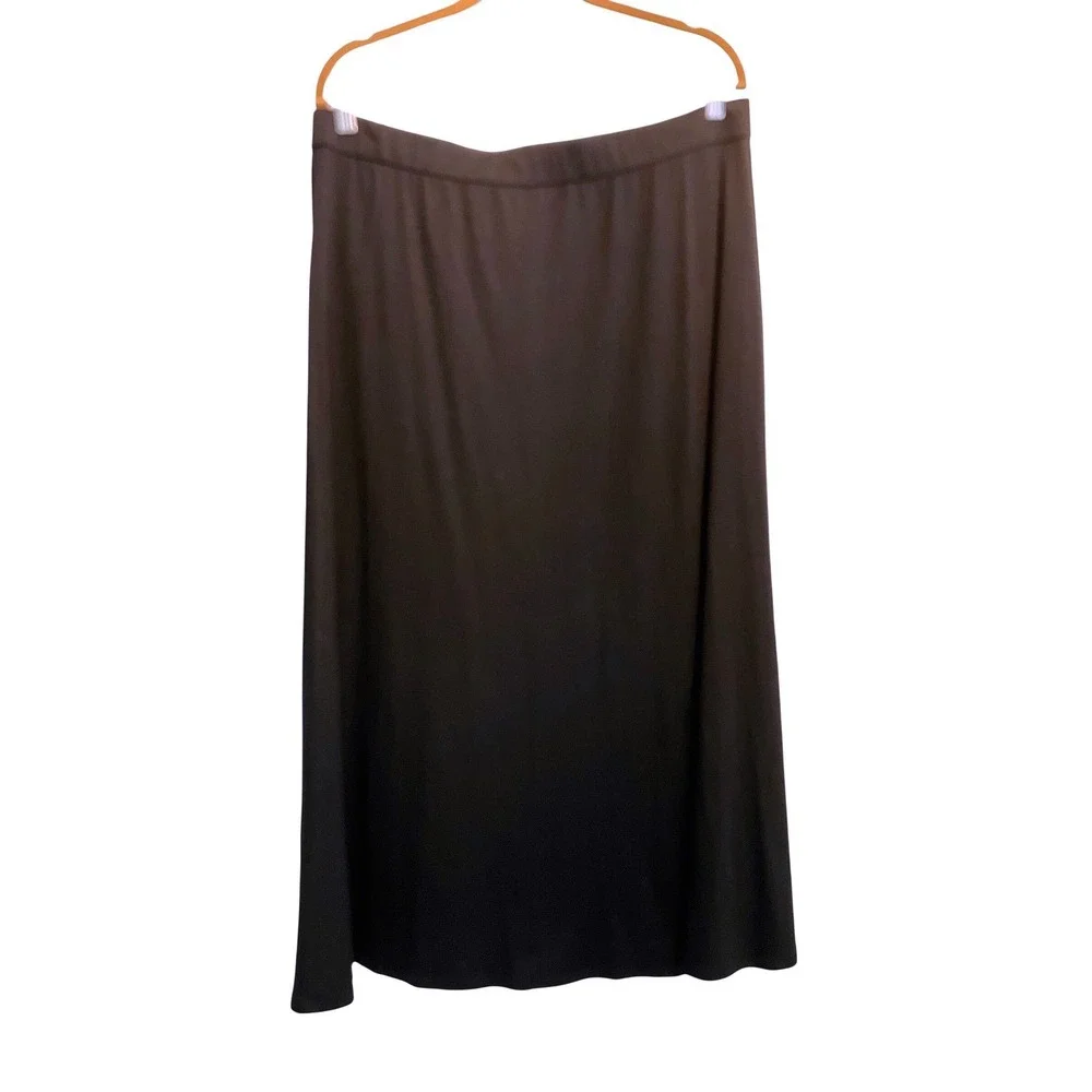 Eileen Fisher‎ Black Tencel Stretch Maxi Skirt Large Lagenlook Minimalist